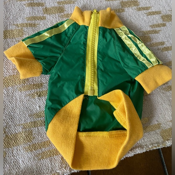 Varsity green Lion tiger wild windbreaker jacket dog coat xs small toy puppy - Picture 2 of 4